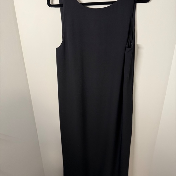 Oak + Fort Draped Sleeveless Tunic Dress – Black – 100% Polyester (Large) - Picture 3 of 10